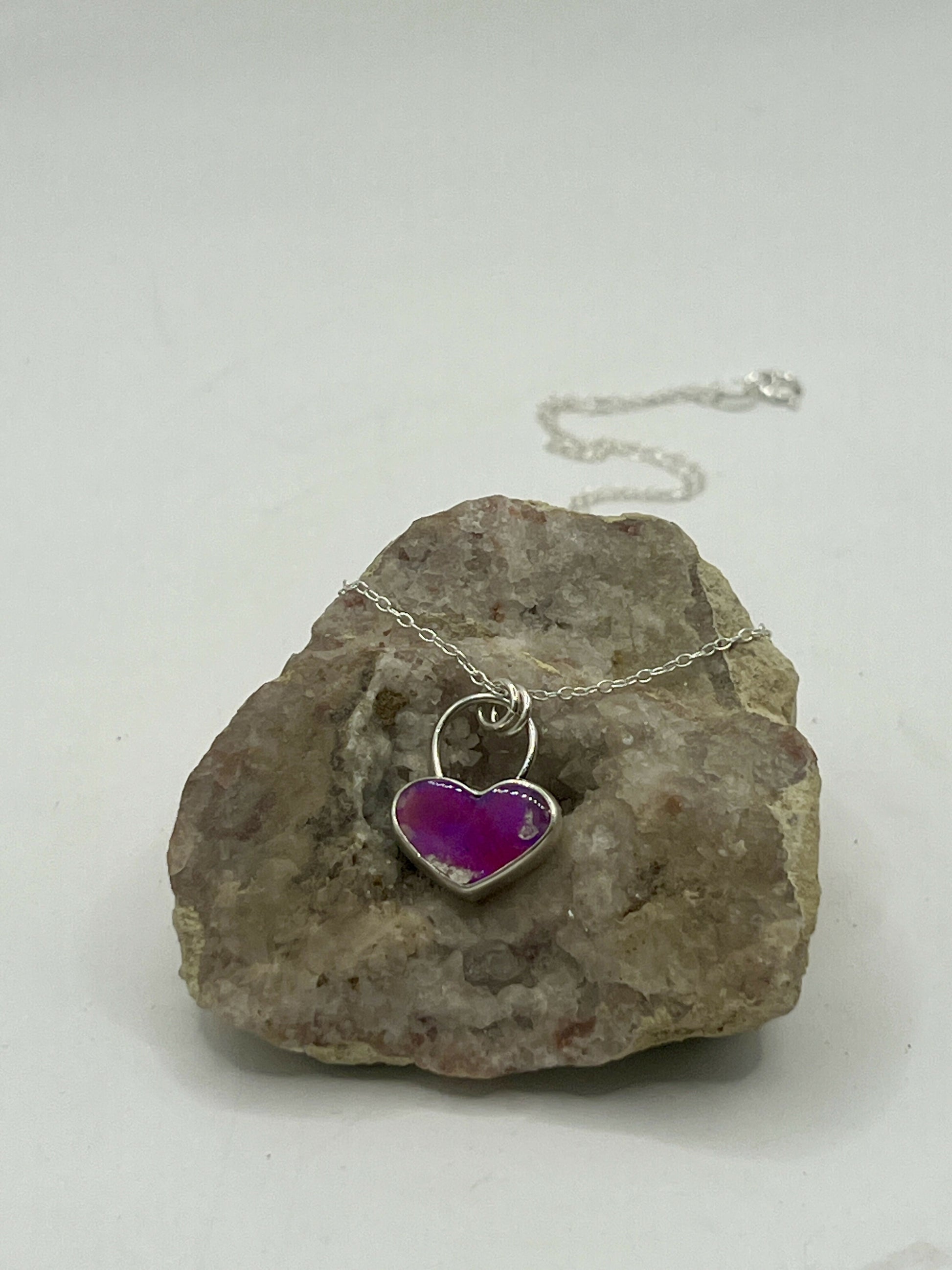 Pink Opal heart necklace by By Glorya - Bare Fashion