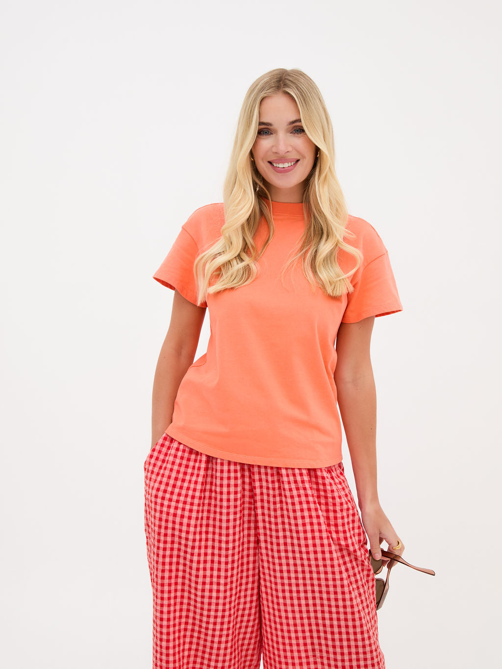 Ennis Orange Relaxed Cotton T-Shirt by Fika - Bare Fashion