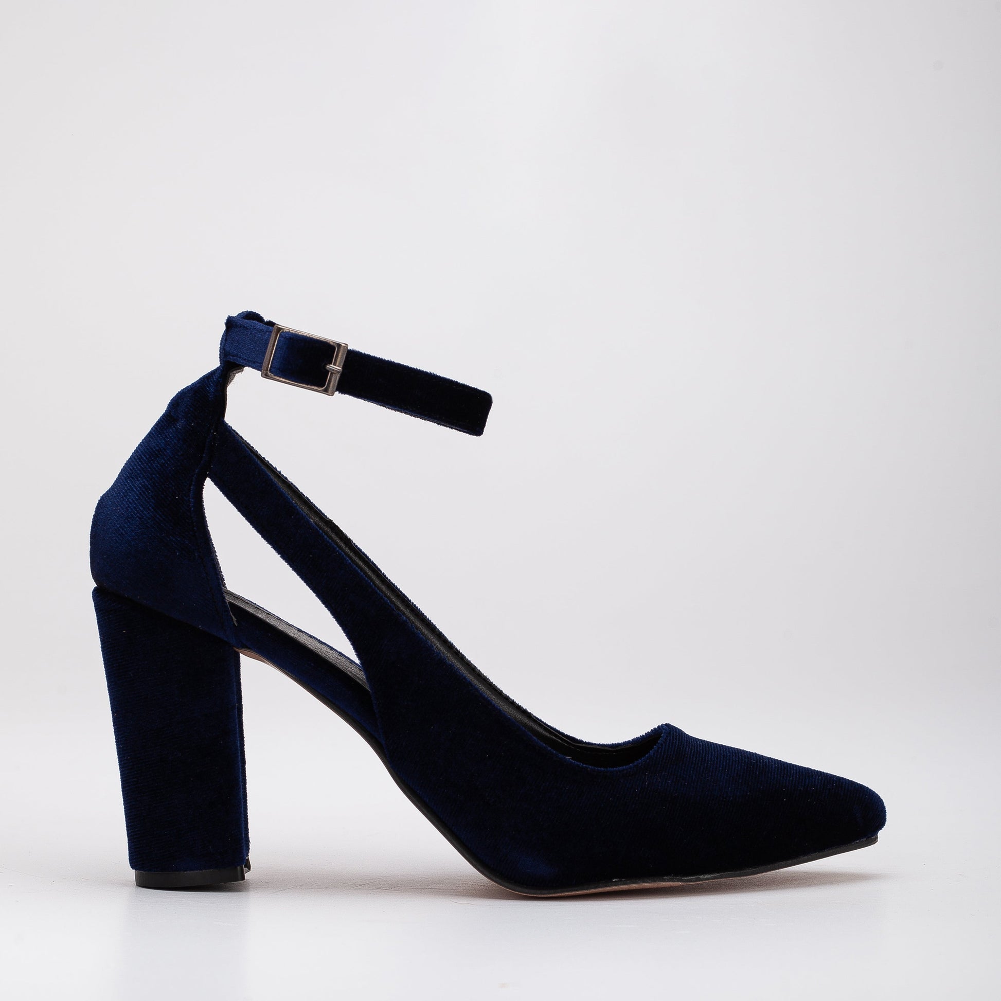 Colette - Dark Blue Velvet Shoes by Prologue Shoes - Bare Fashion