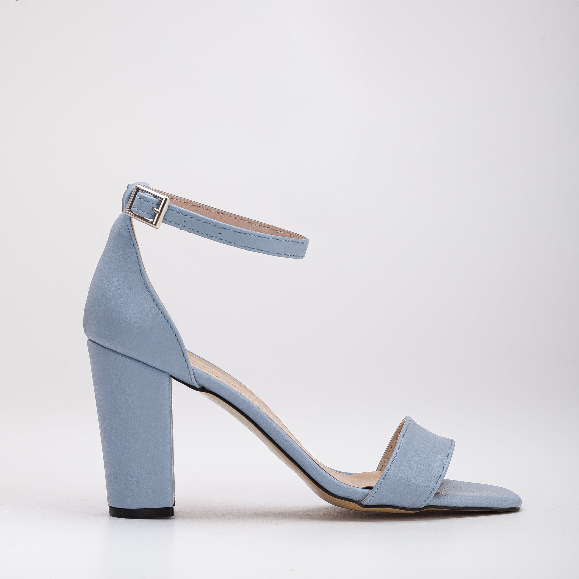Jess - Light Blue Open Toe Block Heels by Prologue Shoes - Bare Fashion