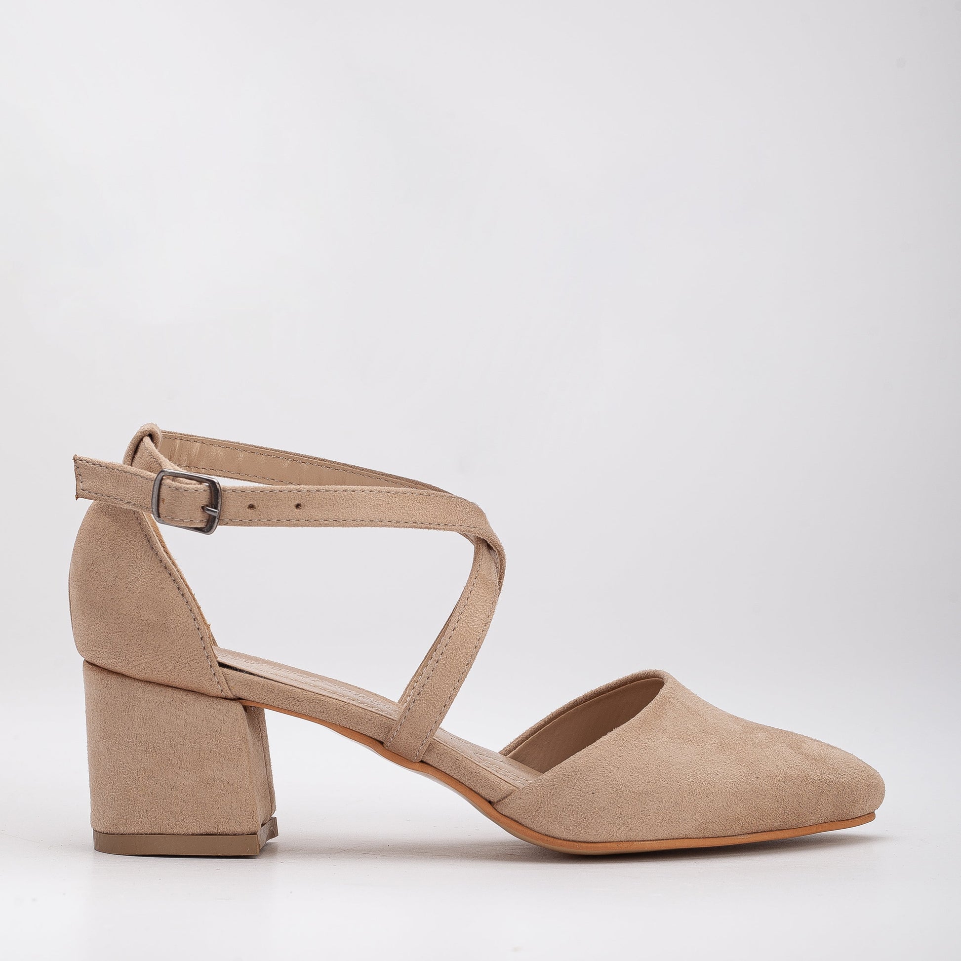 Dolly - Beige Suede Heels by Prologue Shoes - Bare Fashion