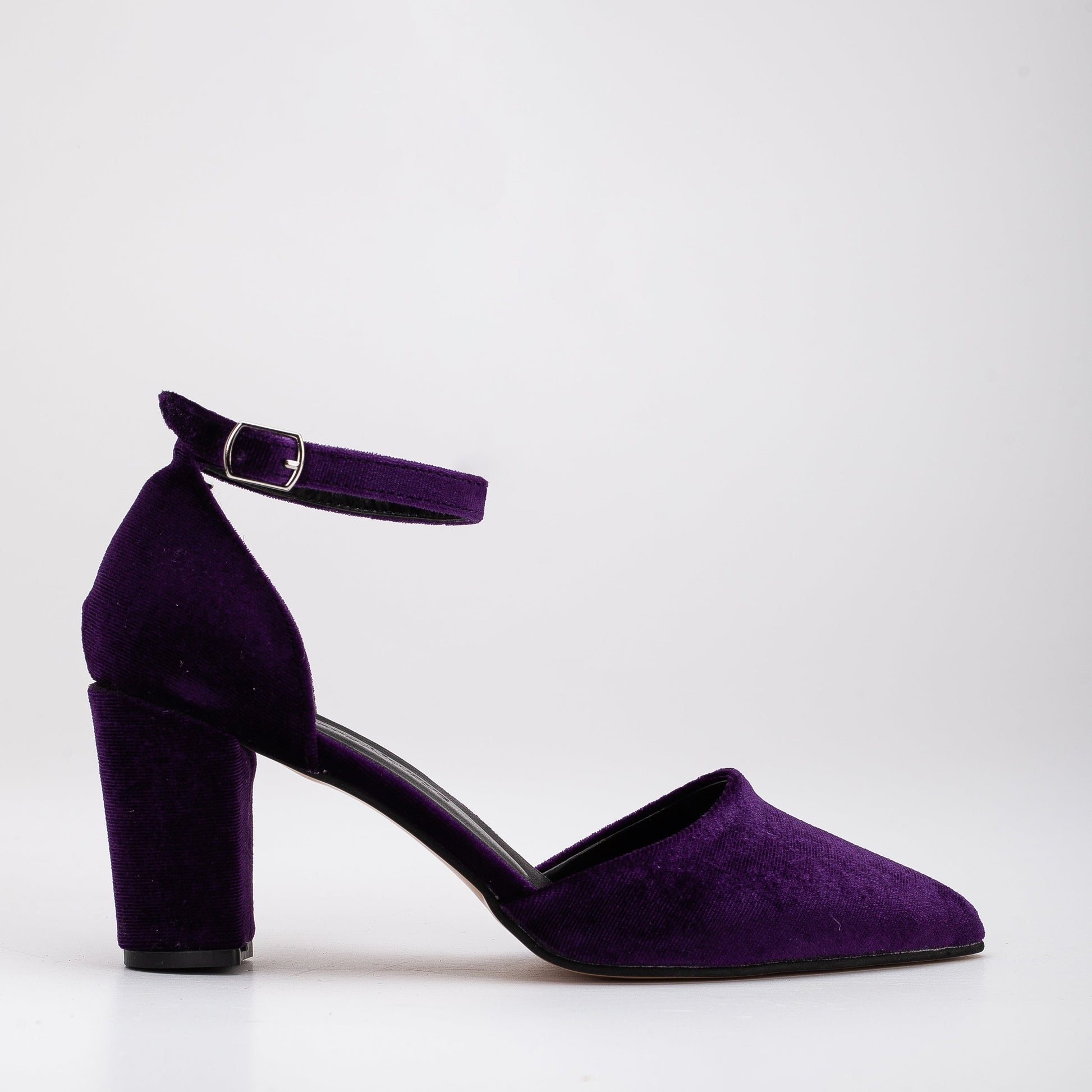 Gisele - Purple Velvet Wedding Shoes by Prologue Shoes - Bare Fashion