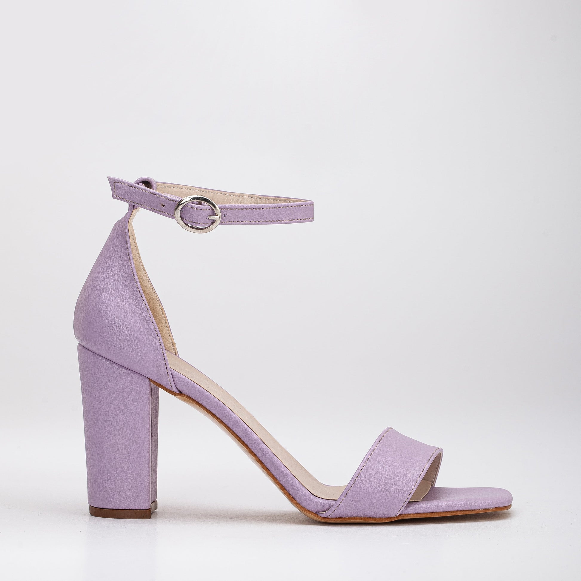 Jess - Lavender Open Toe Block Heels by Prologue Shoes - Bare Fashion