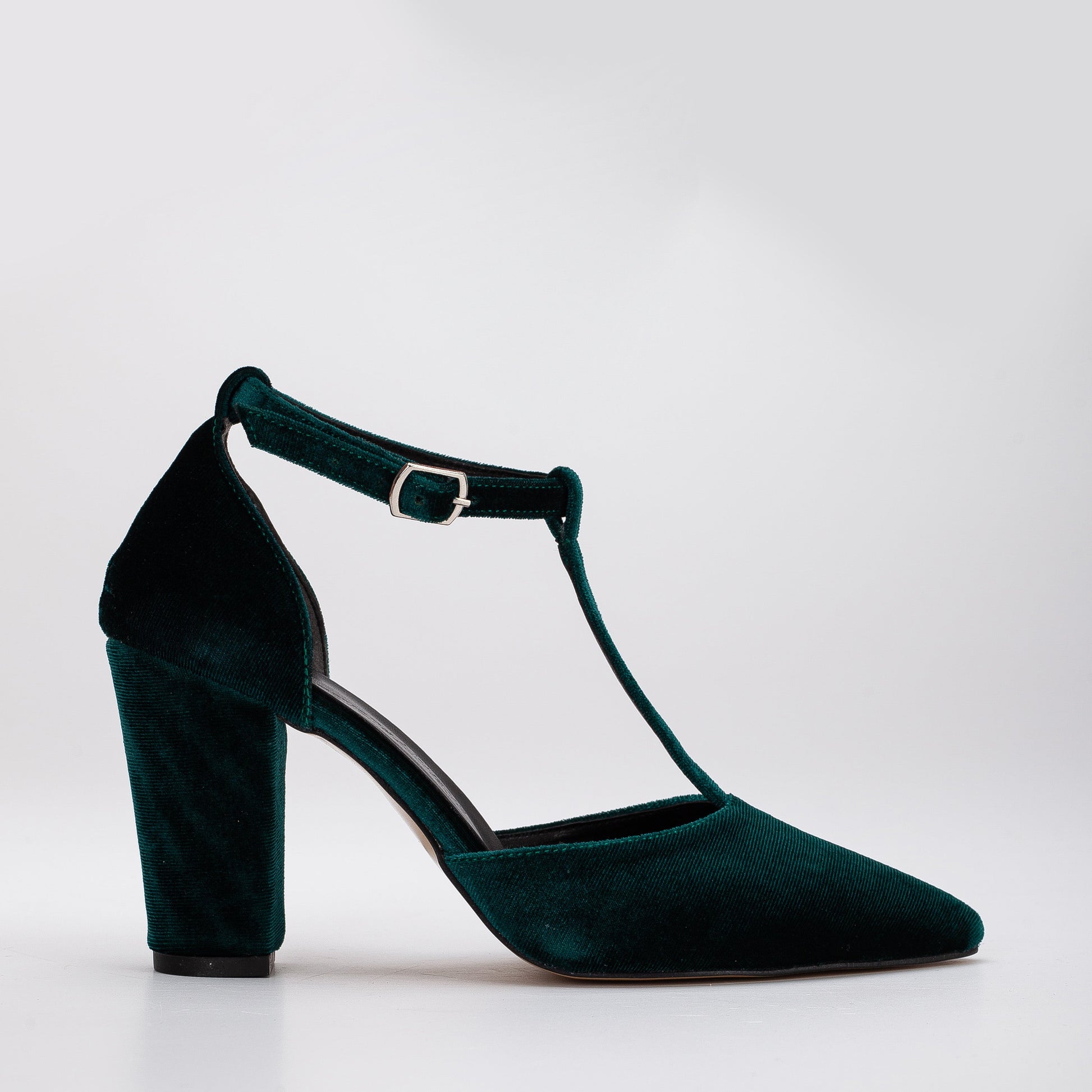 Angelique - Green Velvet Wedding Heels by Prologue Shoes - Bare Fashion