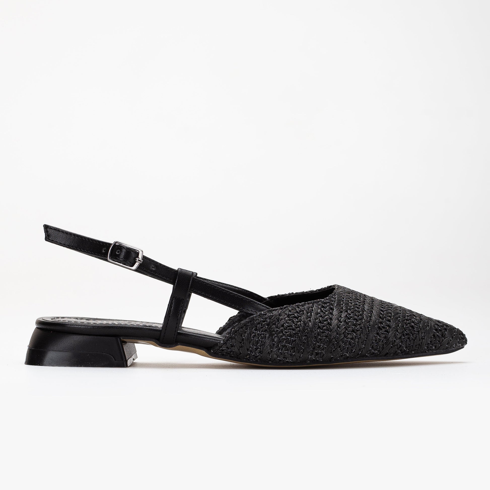 Riley - Black Woven Slingback Flats by Prologue Shoes - Bare Fashion