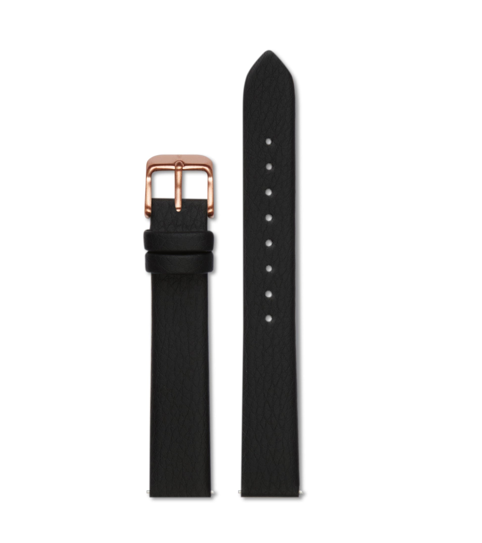 Black with brushed rose gold buckle | 16mm by Votch - Bare Fashion