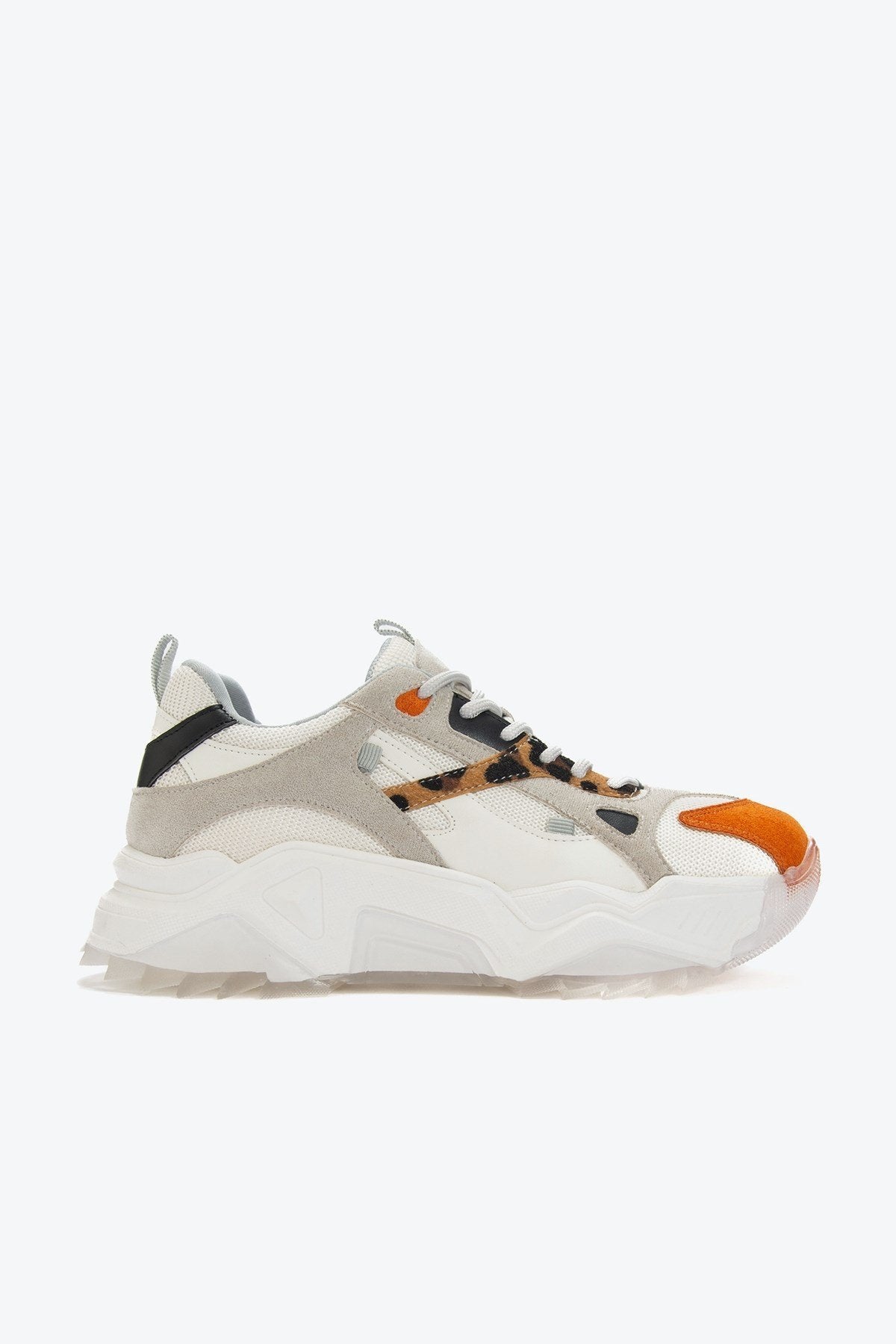 Loretta - White Orange Platform Sneakers by Prologue Shoes - Bare Fashion