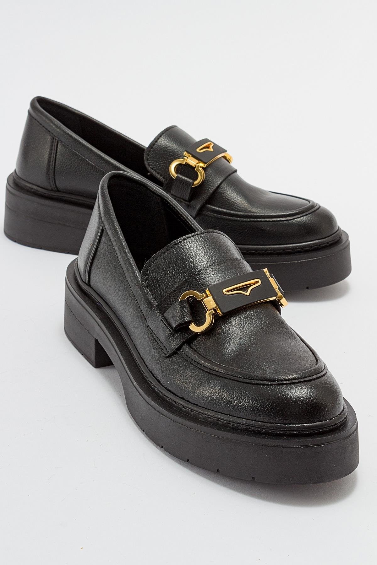 Simone - Black Bit Platform Loafers by Prologue Shoes - Bare Fashion
