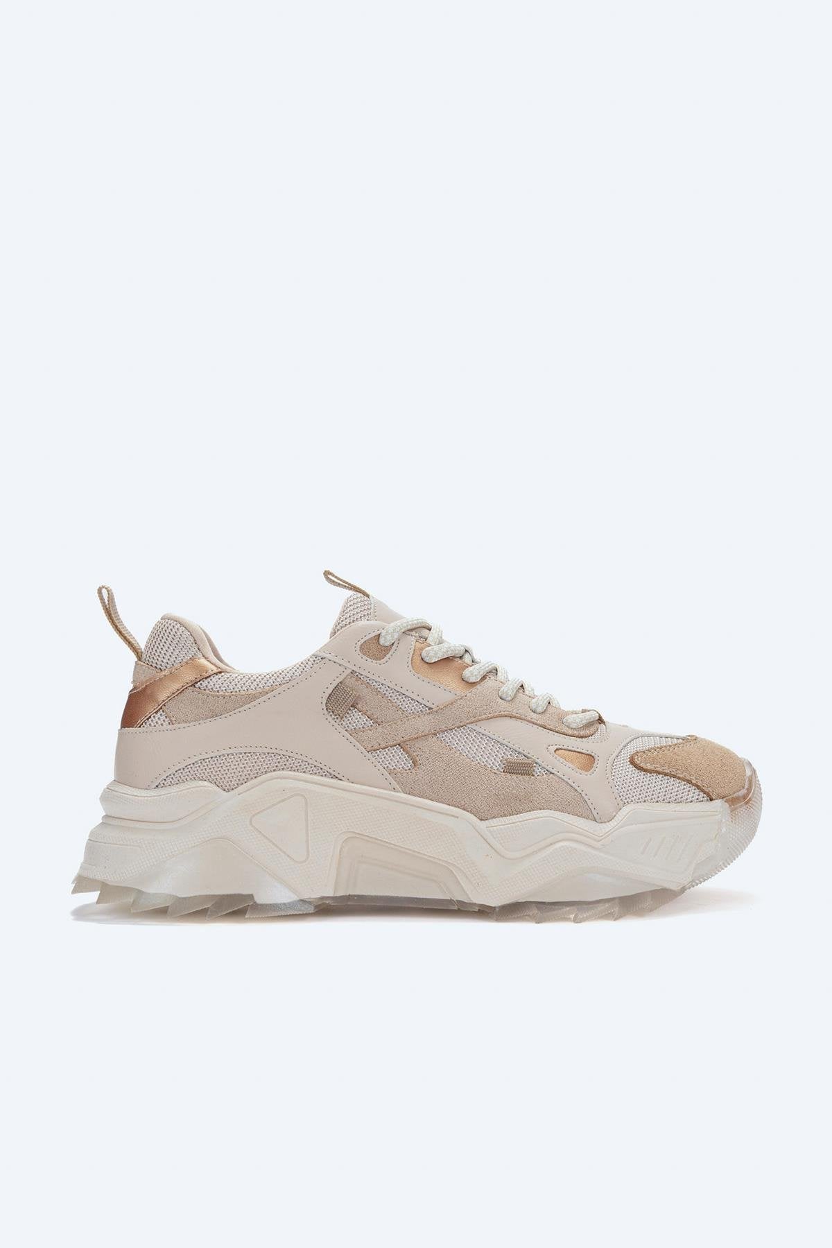 Loretta - Beige Platform Sneakers by Prologue Shoes - Bare Fashion