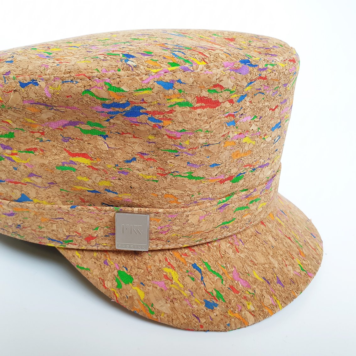 Fabrikk Cork 'Love Train' Hat | Multicoloured Fleck | Vegan Leather by FABRIKK - Bare Fashion
