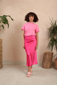 Pink Satin Skirt by Fika - Bare Fashion