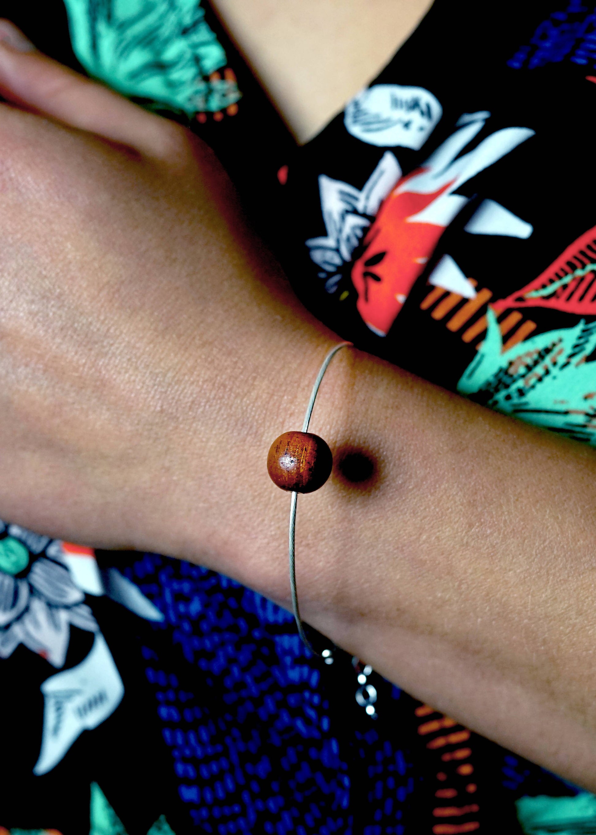 Lana Small Red Bead Cable Bracelet - Unisex by Silverwood® jewellery - Bare Fashion