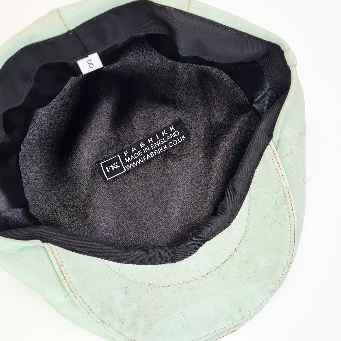 Fabrikk Cork Flat Cap | Mint Green | Vegan Leather by FABRIKK - Bare Fashion