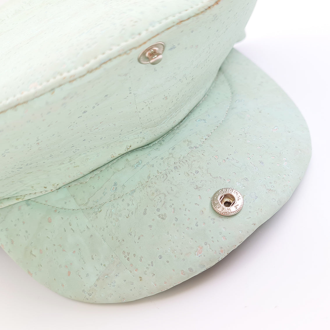 Fabrikk Cork Flat Cap | Mint Green | Vegan Leather by FABRIKK - Bare Fashion