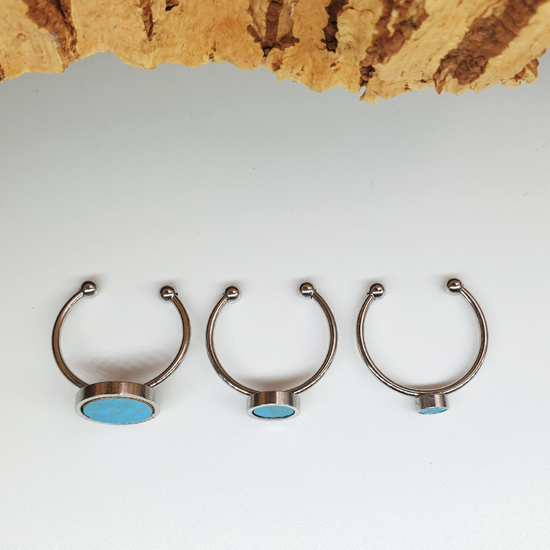 Fabrikk 1 Planet Stacking Ring Set | Small-Medium-Large | Bahama Blue | Vegan Leather by FABRIKK - Bare Fashion