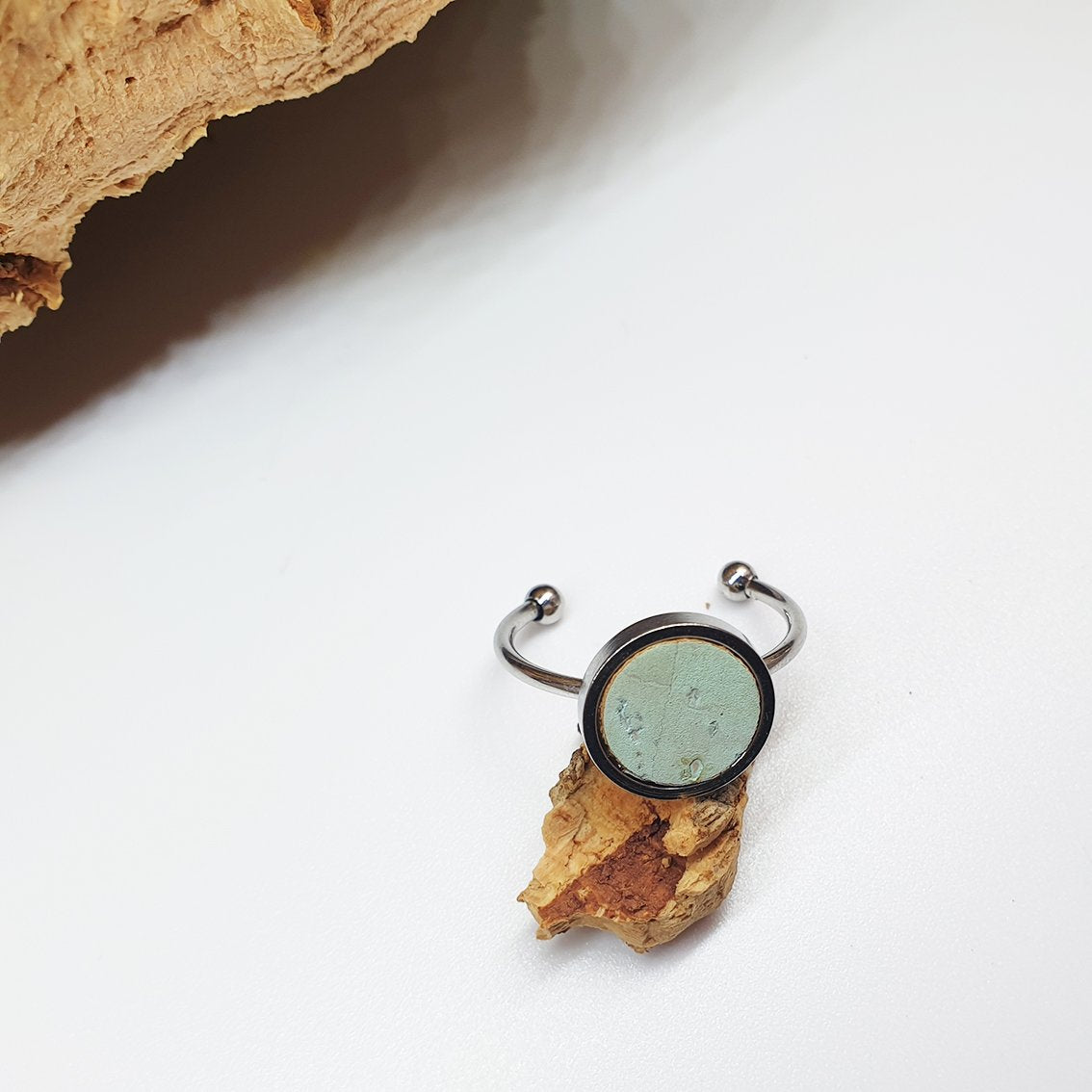 Fabrikk 1 Planet Stacking Ring Set | Small-Medium-Large | Mint Green | Vegan Leather by FABRIKK - Bare Fashion