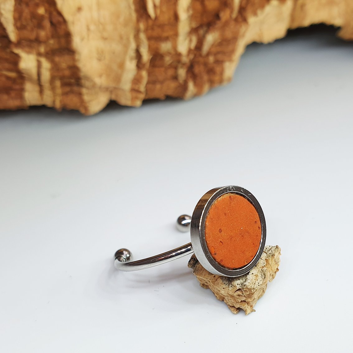 Fabrikk 1 Planet Stacking Ring Set | Small-Medium-Large | Orange | Vegan Leather by FABRIKK - Bare Fashion