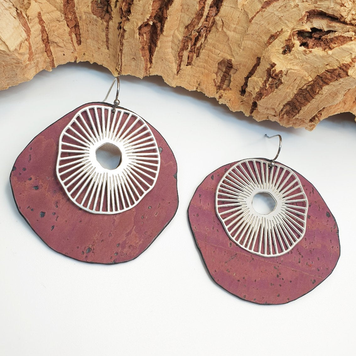 Fabrikk Split Atom | Laser Cut Earrings | Purple Music | Vegan Leather by FABRIKK - Bare Fashion