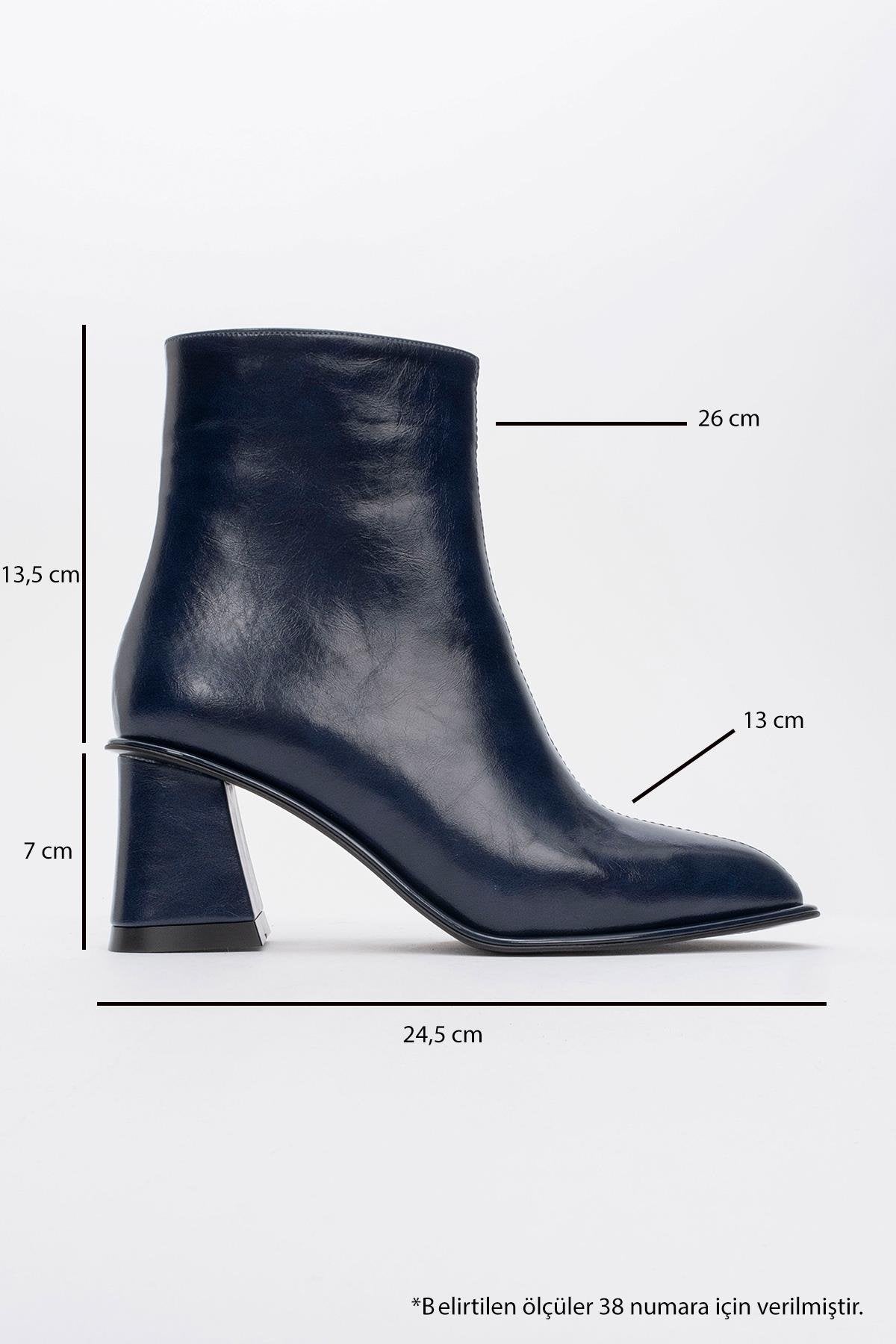 Maura Block Heel Boot Navy