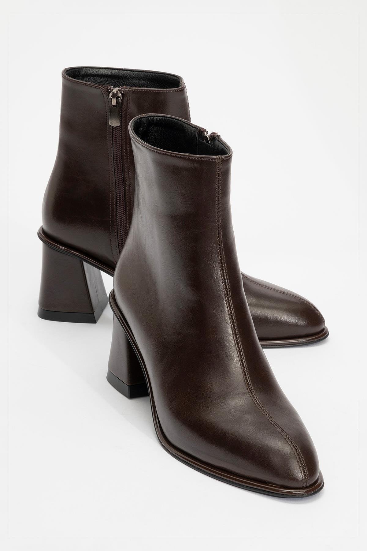 Maura Block Heel Boot Brown