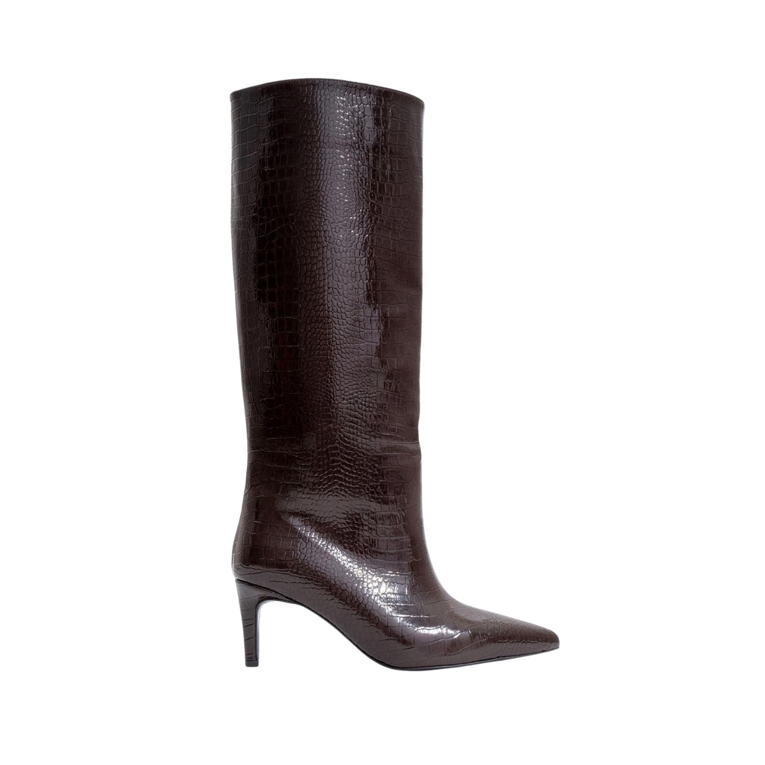 Cassandra Brown Pattern High‑Heel Boot (Women) by Prologue Shoes - Bare Fashion