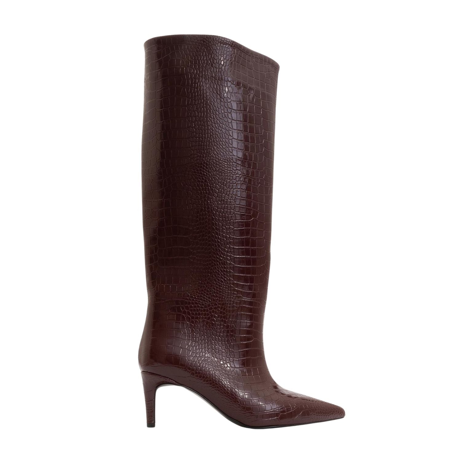 Cassandra Burgundy Pattern High‑Heel Boot (Women) by Prologue Shoes - Bare Fashion