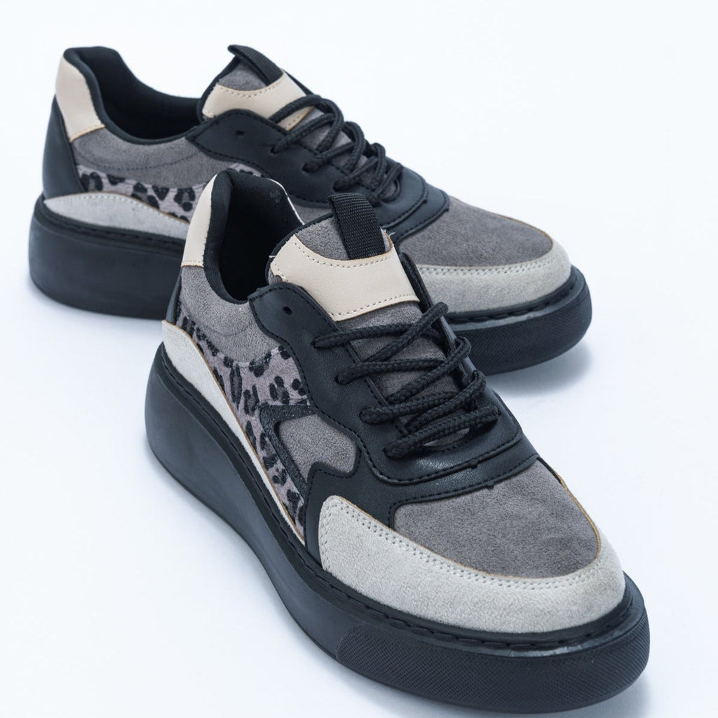 Ida - Dark Grey Platform Sneakers by Prologue Shoes - Bare Fashion