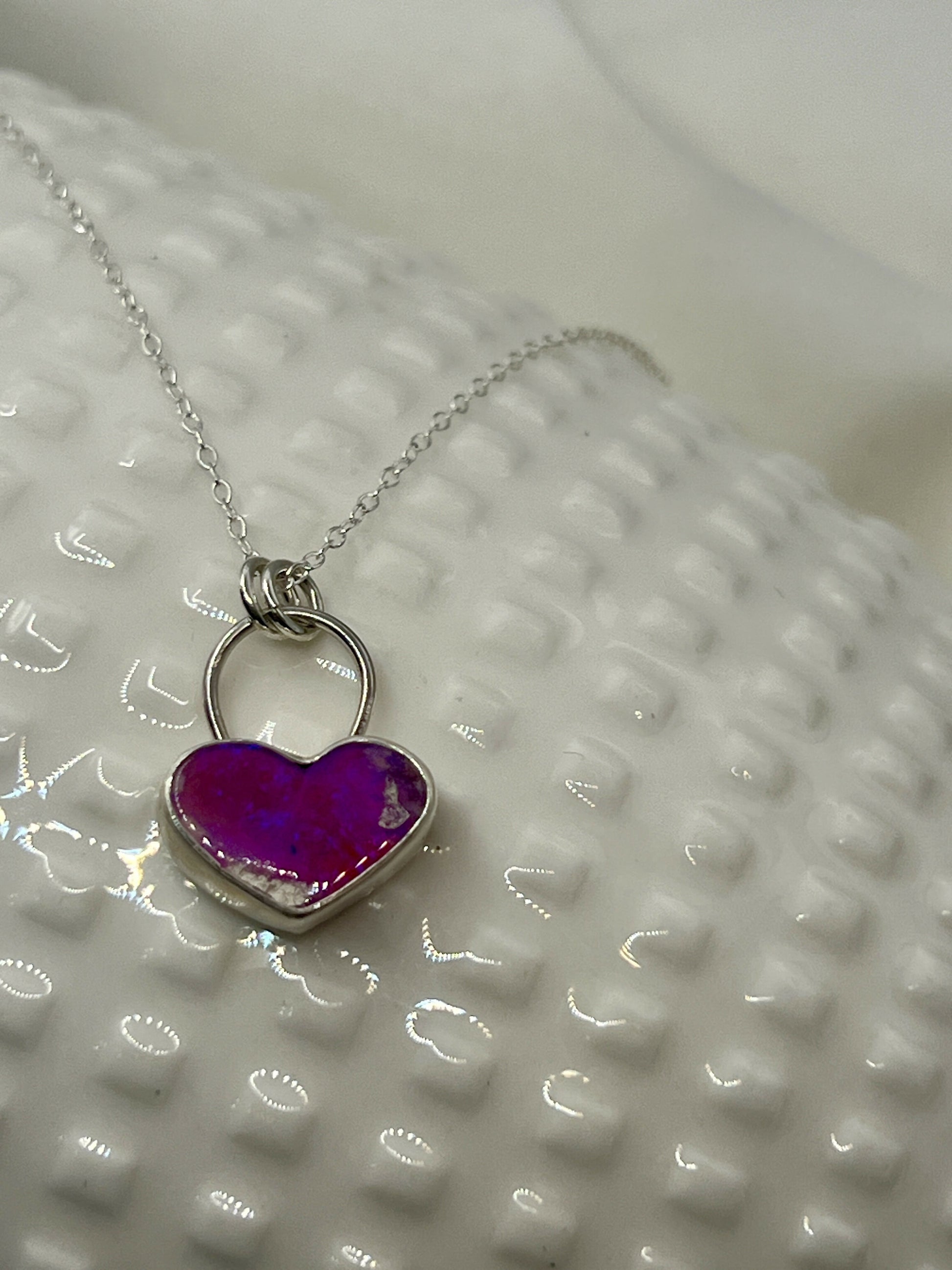 Pink Opal heart necklace by By Glorya - Bare Fashion