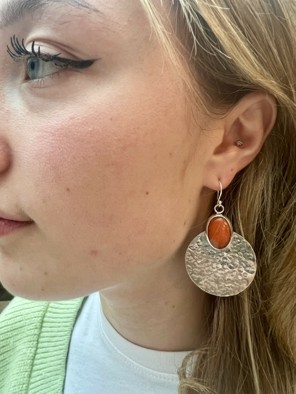 Boho coral & silver earrings by By Glorya - Bare Fashion