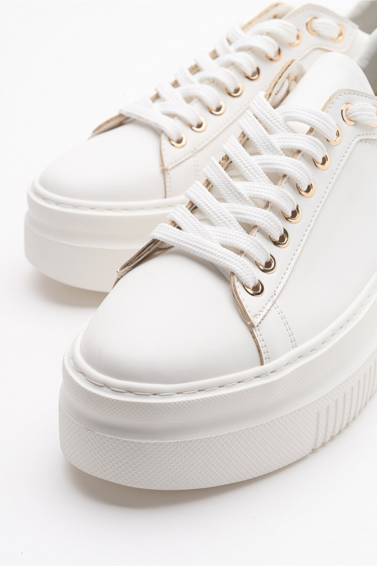 Violette - White Platform Sneakers by Prologue Shoes - Bare Fashion