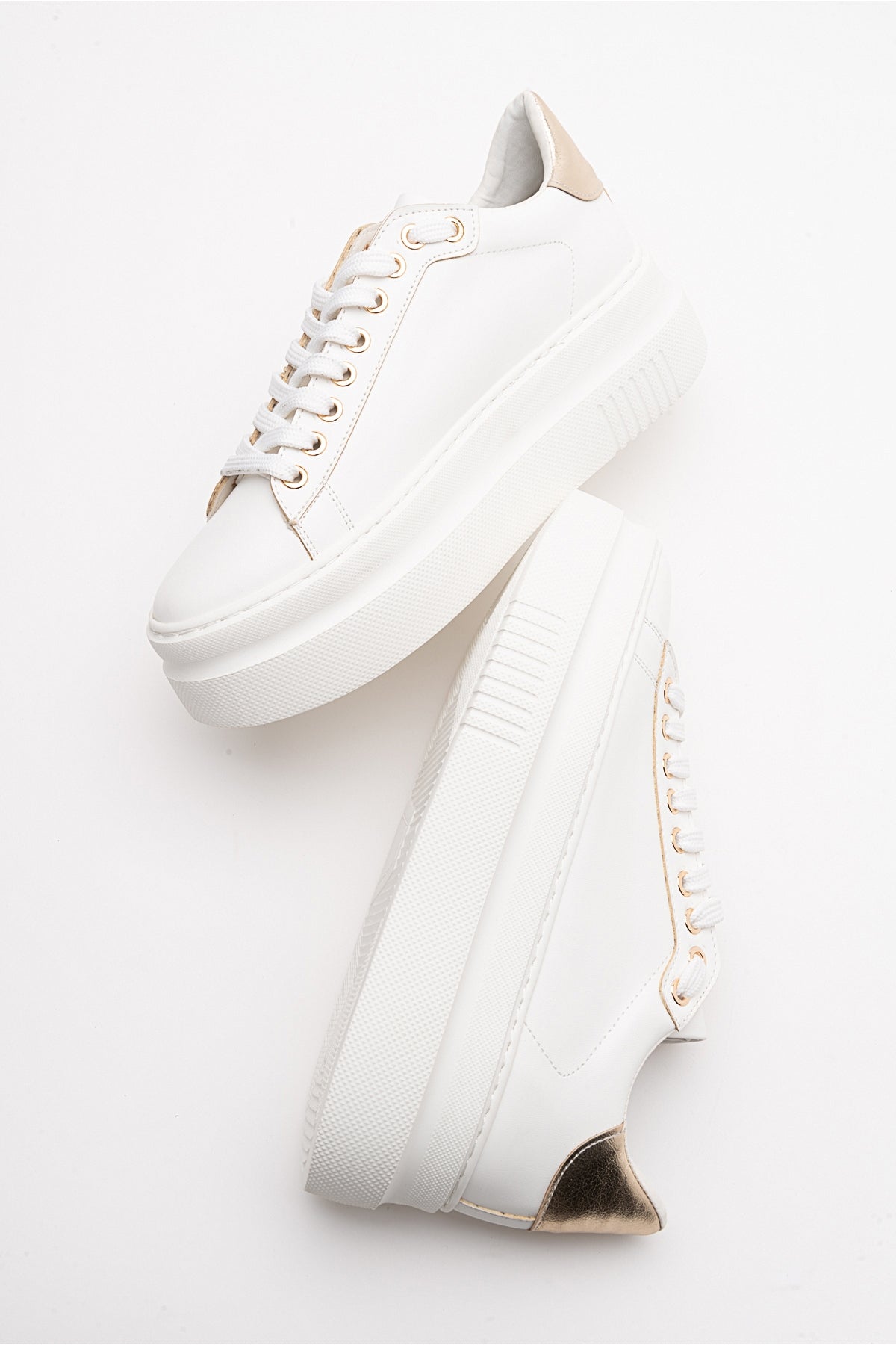 Violette - White Platform Sneakers by Prologue Shoes - Bare Fashion