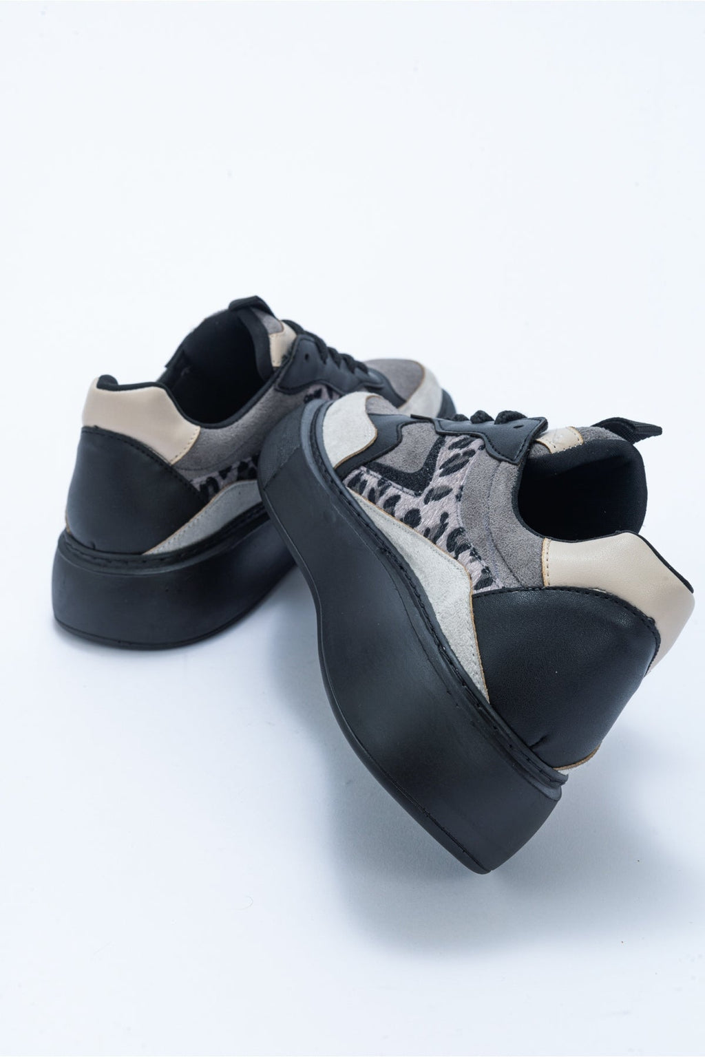 Ida - Dark Grey Platform Sneakers by Prologue Shoes - Bare Fashion