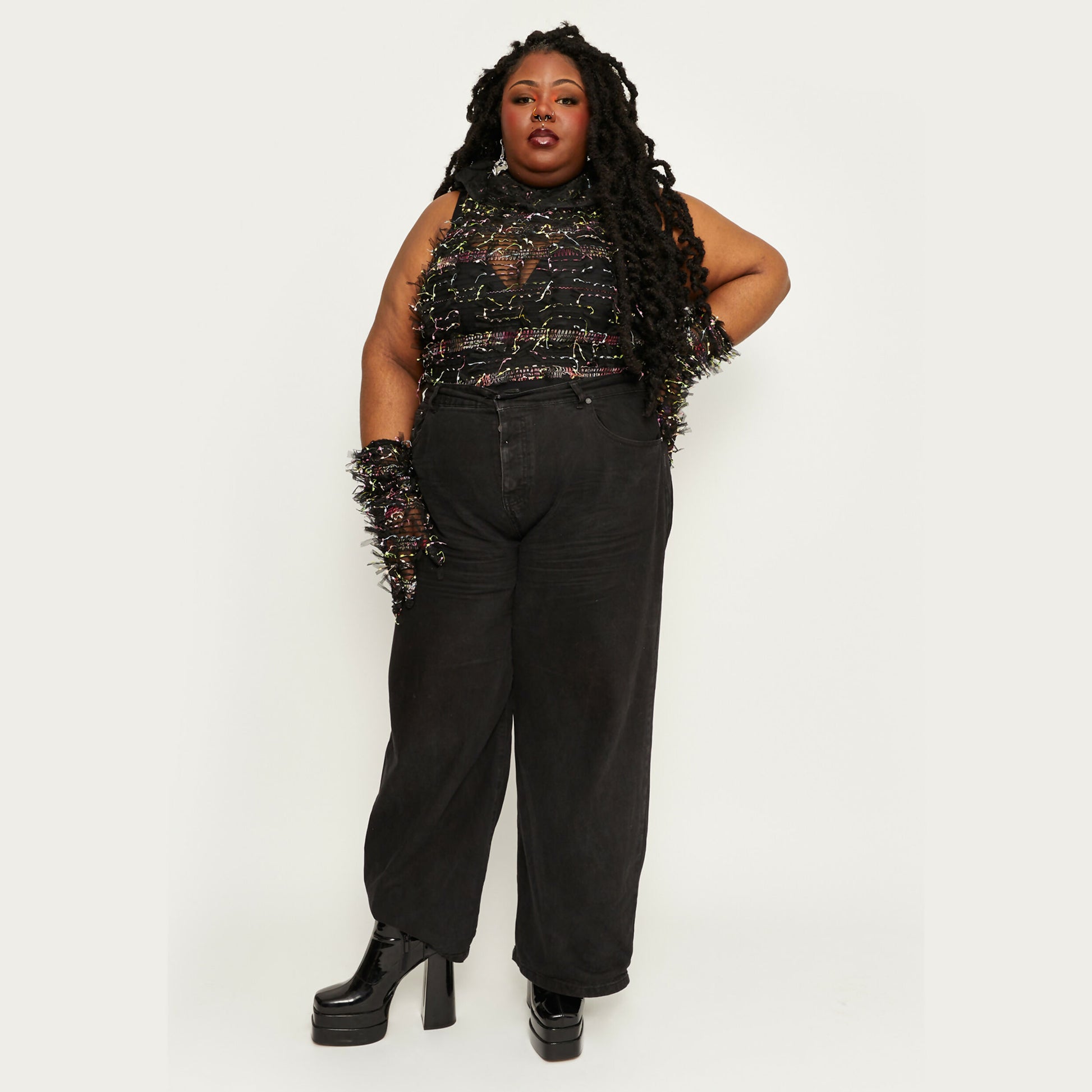 Goddess Summer Top Black Multicolor by Sarah Regensburger - Bare Fashion