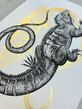 Load image into Gallery viewer, BLUE IGUANA - ORIGINAL DRAWING by Gungho London - Bare Fashion
