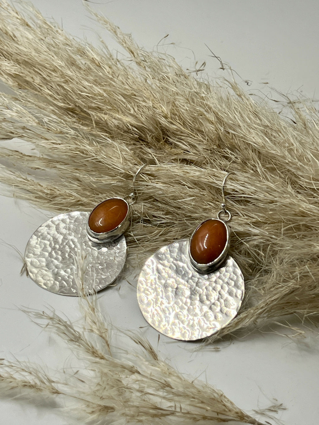 Boho coral & silver earrings by By Glorya - Bare Fashion