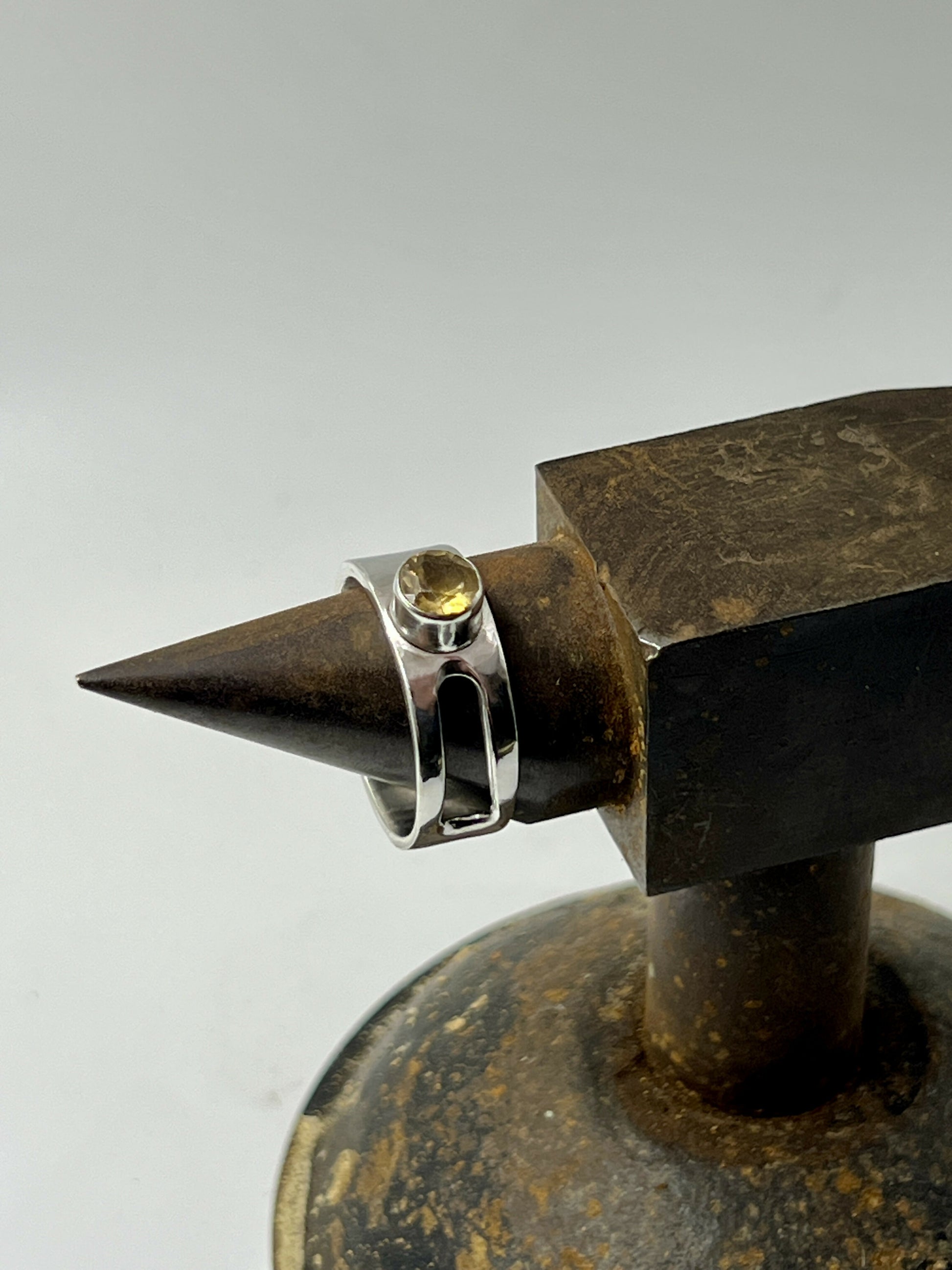 Citrine a silver cut out ring by By Glorya - Bare Fashion