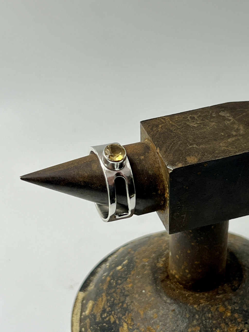 Citrine a silver cut out ring by By Glorya - Bare Fashion
