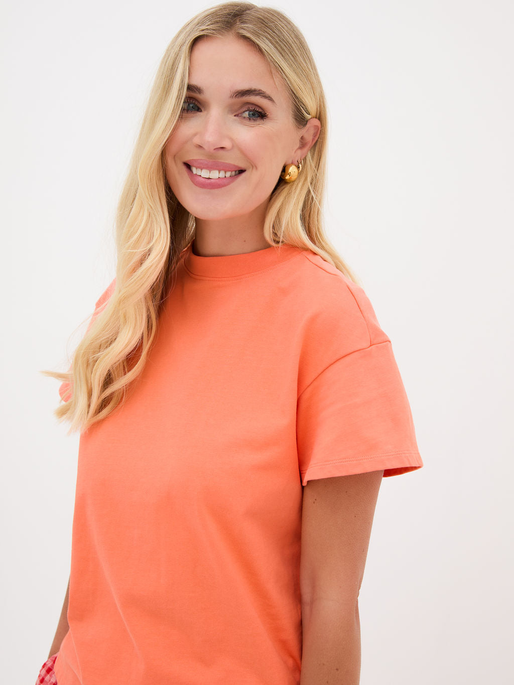 Ennis Orange Relaxed Cotton T-Shirt by Fika - Bare Fashion
