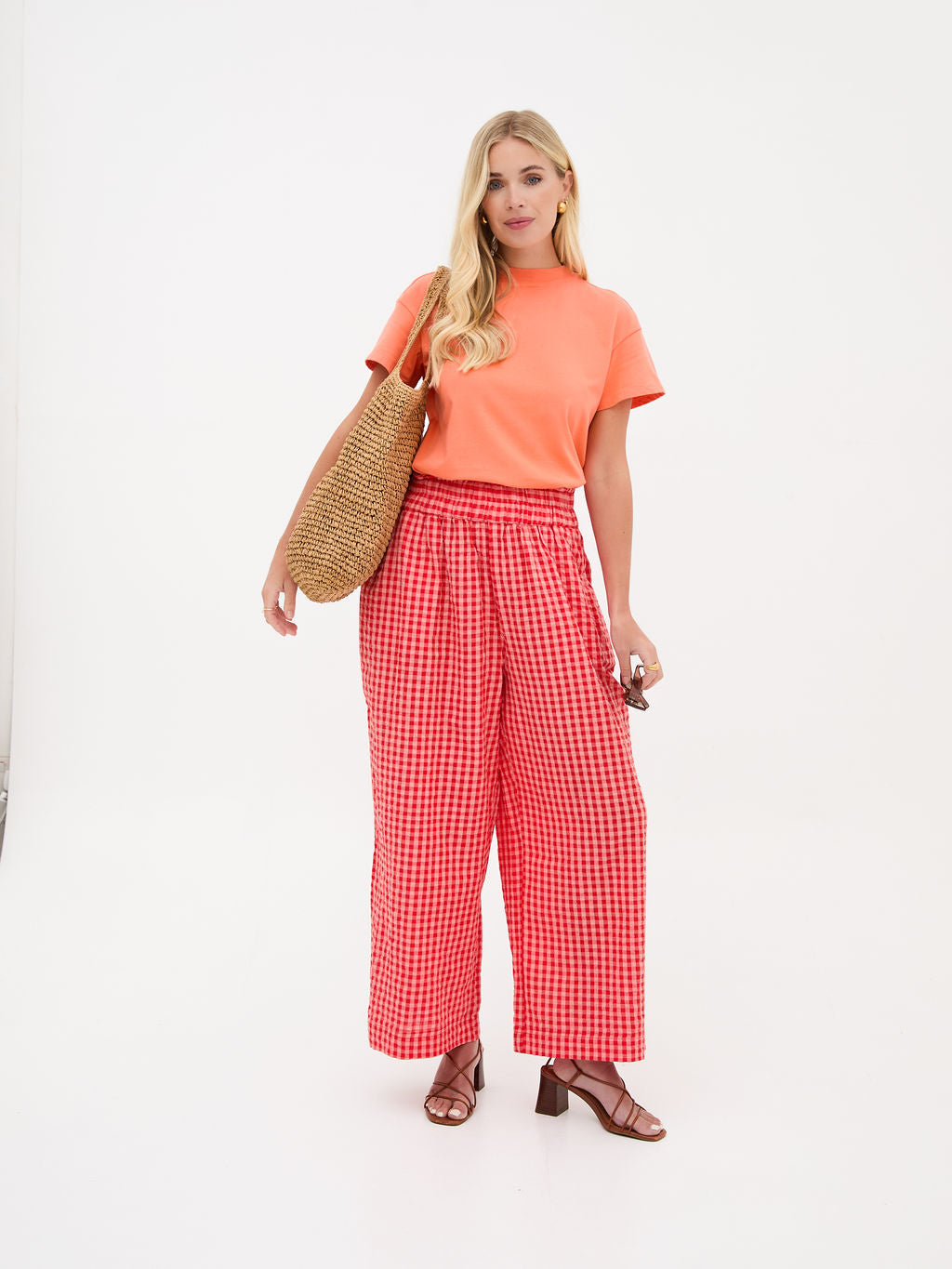 Ennis Orange Relaxed Cotton T-Shirt by Fika - Bare Fashion