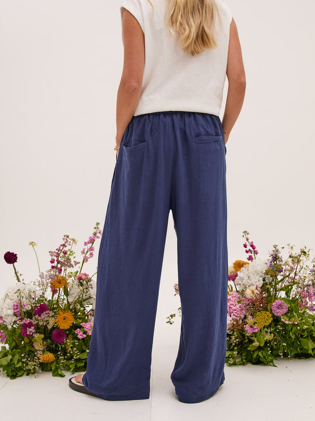 Ria Navy Textured Culottes by Fika - Bare Fashion