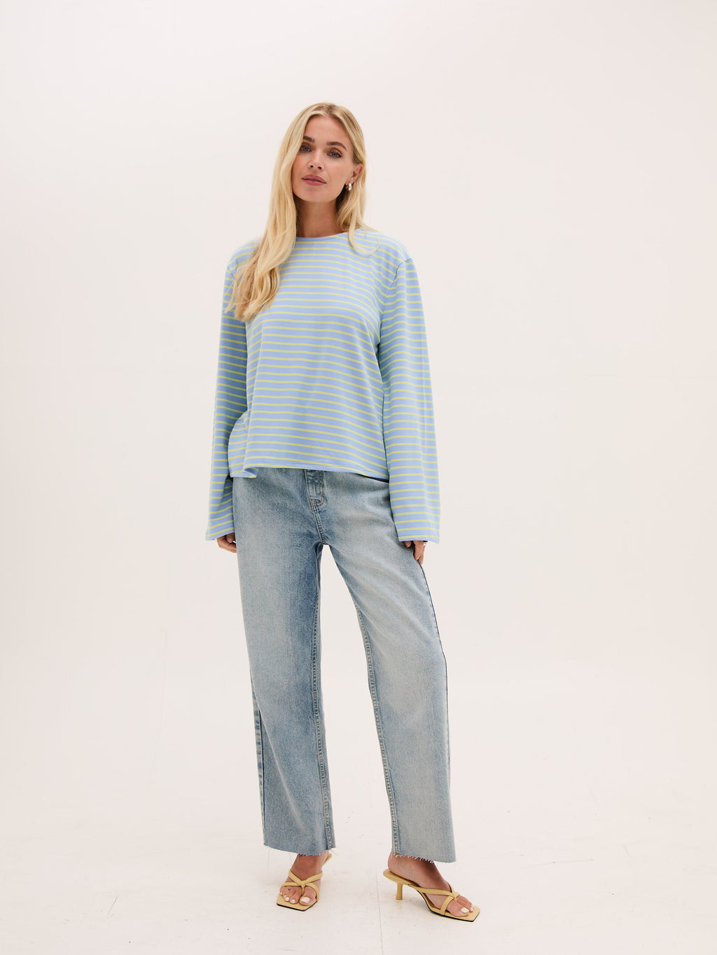 Celine Blue & Yellow Stripe Super Soft Top by Fika - Bare Fashion