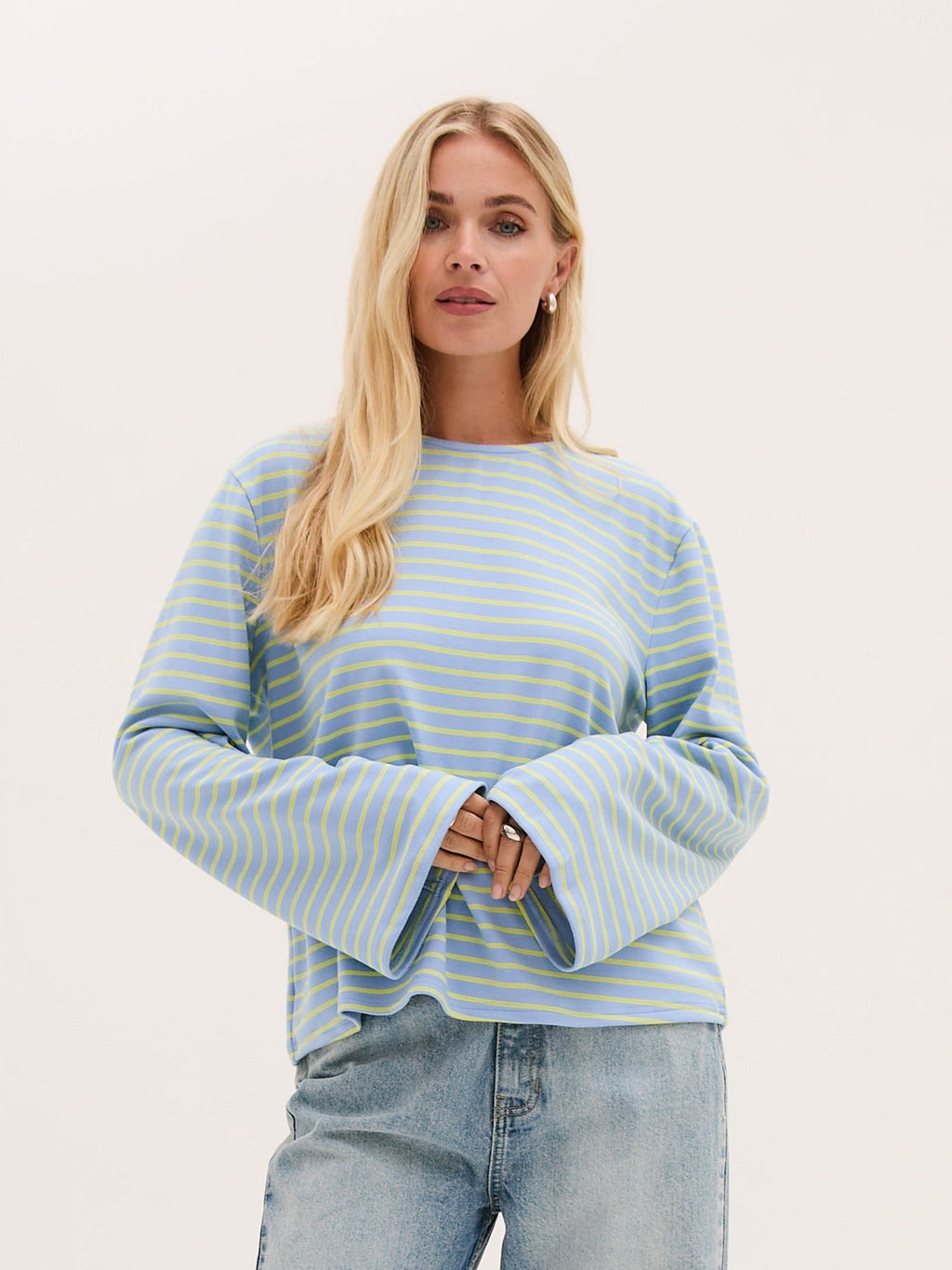 Celine Blue & Yellow Stripe Super Soft Top by Fika - Bare Fashion