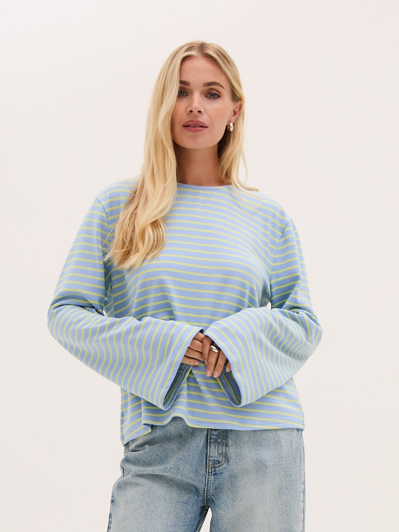 Celine Blue & Yellow Stripe Super Soft Top by Fika - Bare Fashion