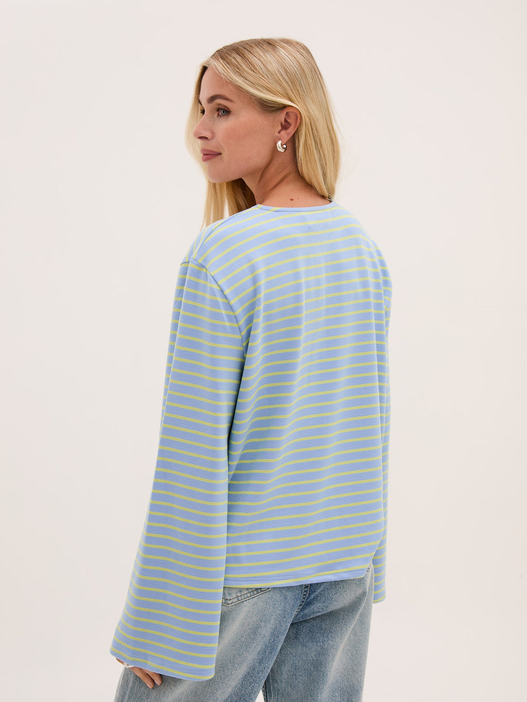 Celine Blue & Yellow Stripe Super Soft Top by Fika - Bare Fashion