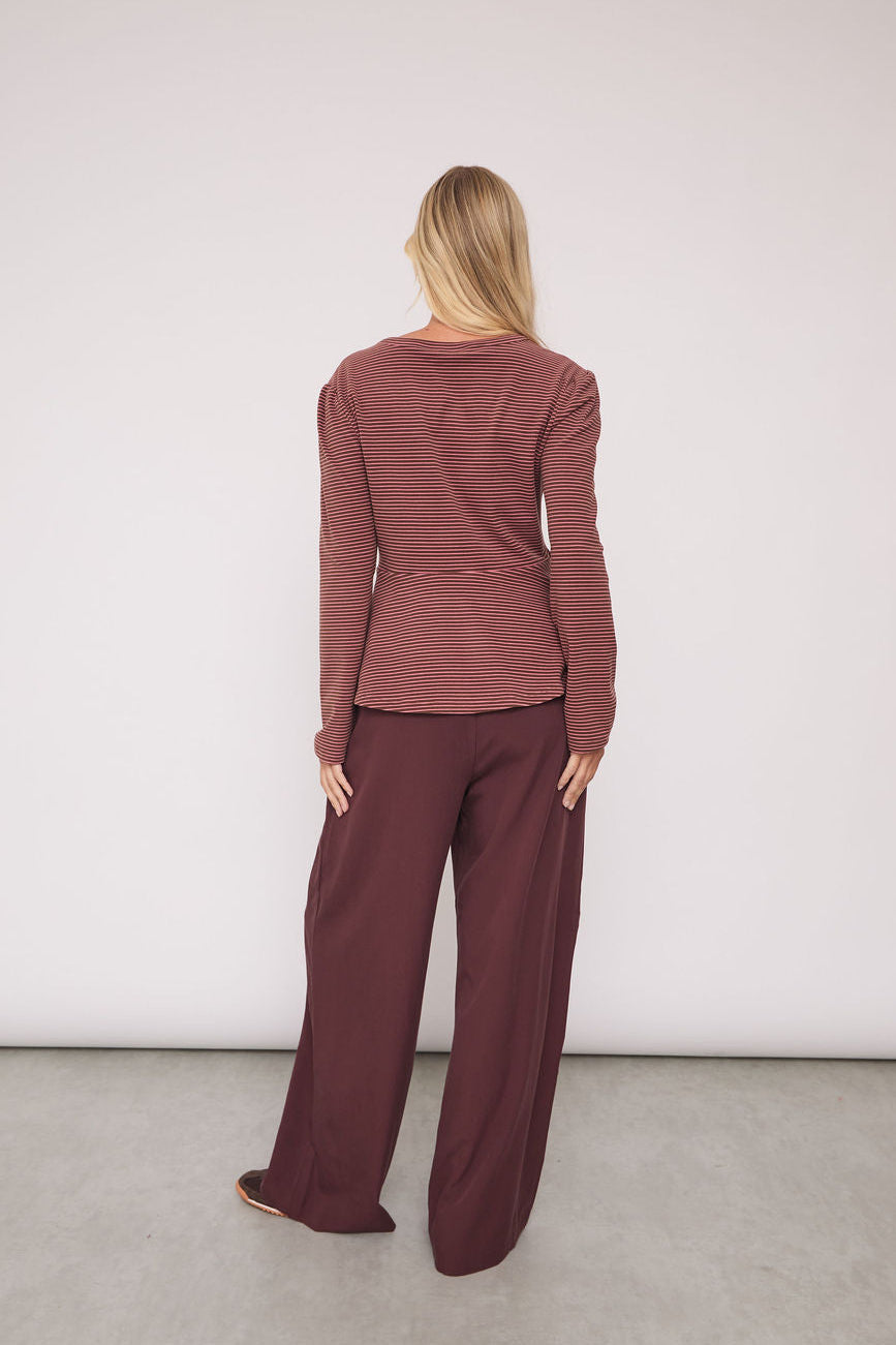 Ebba Brown Peached Trousers by Fika - Bare Fashion