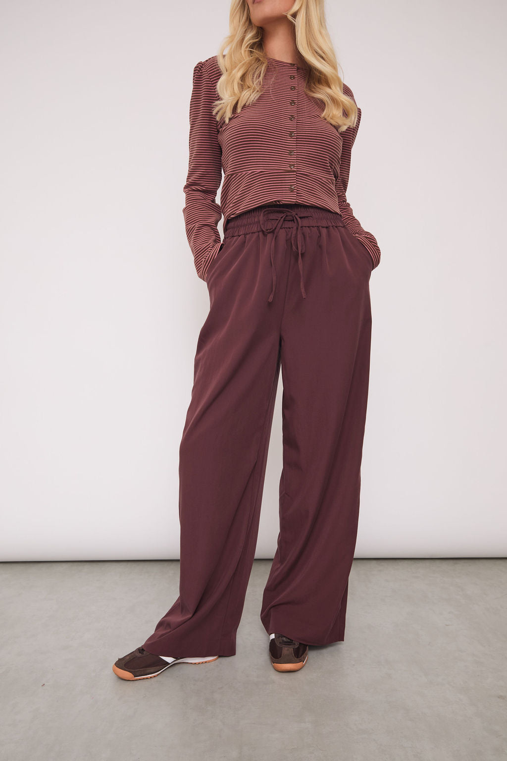 Ebba Brown Peached Trousers by Fika - Bare Fashion