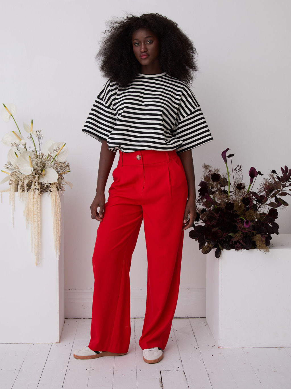 Lucia Premium Red Wide Leg Comfort Trouser