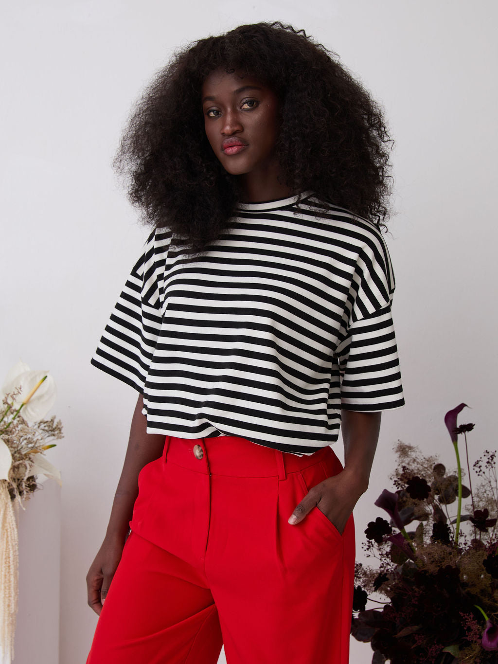 Lucia Premium Red Wide Leg Comfort Trouser