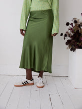 Load image into Gallery viewer, Angel Khaki Satin Skirt by Fika - Bare Fashion
