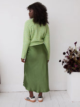 Load image into Gallery viewer, Angel Khaki Satin Skirt by Fika - Bare Fashion
